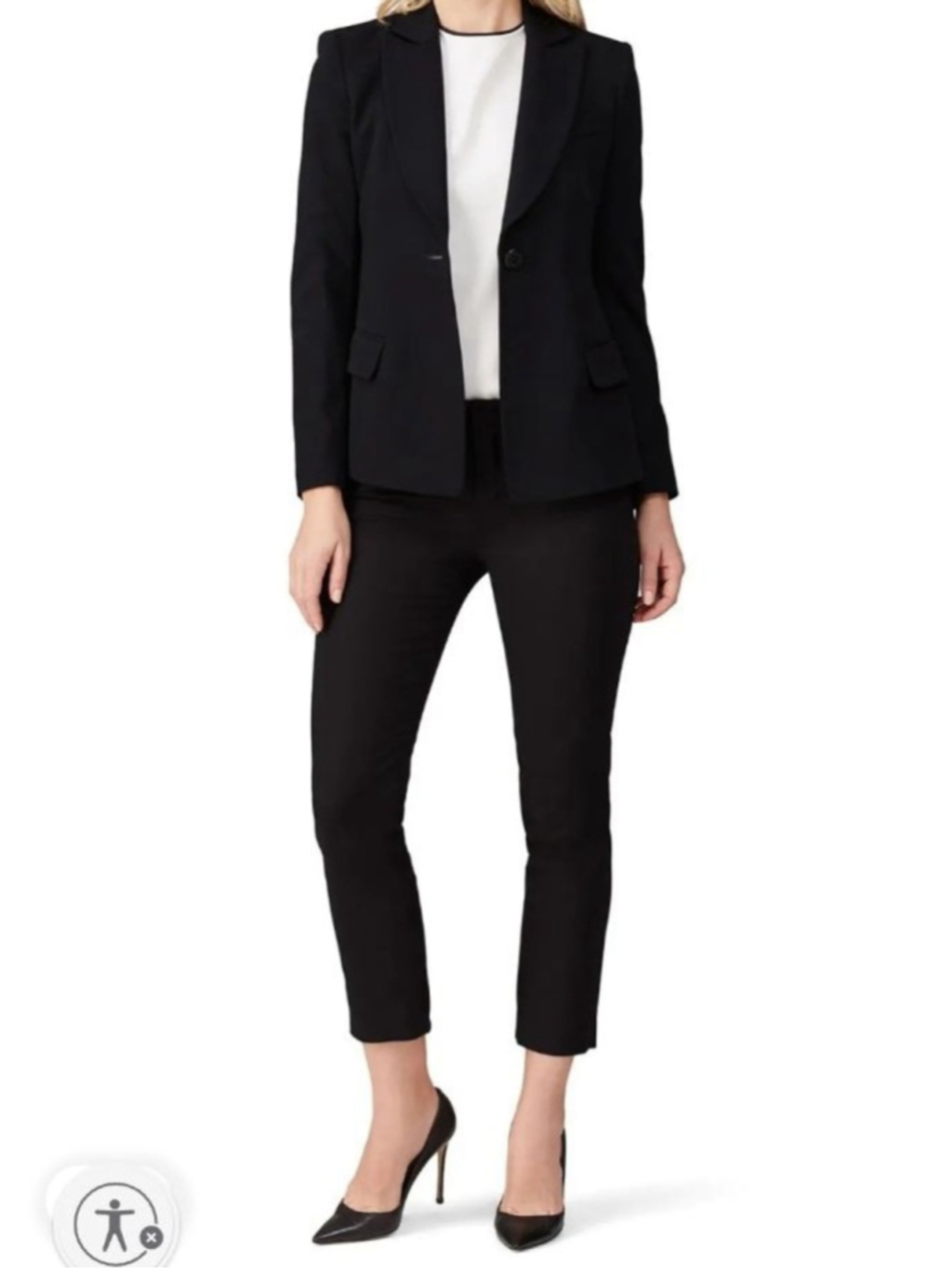 Emporio Armani Black Satin Shawl Collar Blazer Jacket Women's US 12 EU 48